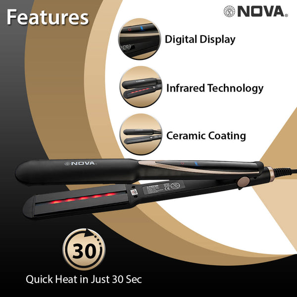 Nova Infrared NHS 890 Extra Wide Plate Hair Straightener |Straightener ...